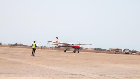 First medevac convoy the MAF plane with the injures from Nzerekore.