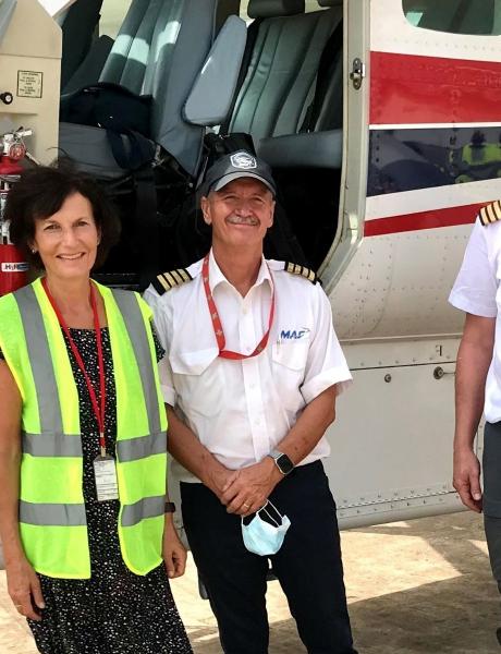 Arrival of plane in Conakry, ready for service in Guinea