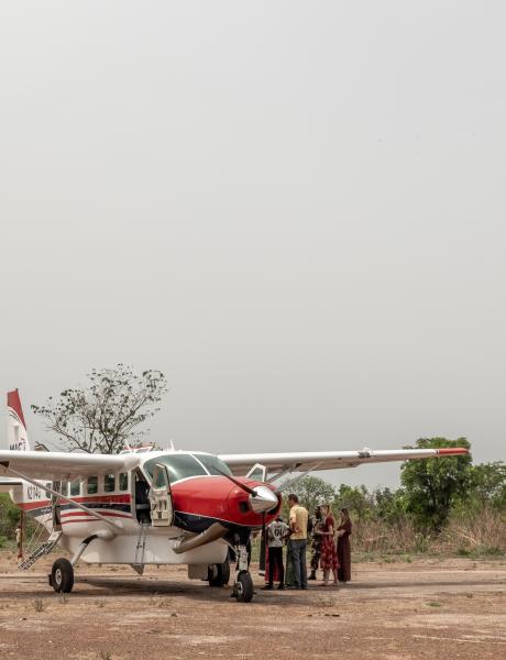 Aircraft at Kissidougou airstrip in Guinea