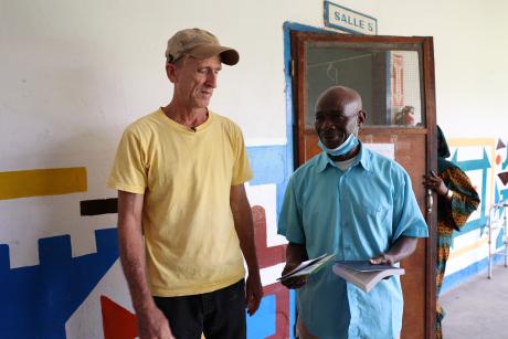 Hope clinic in Nzao co-founder Jon Erickson with the local pastor.