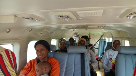 Passengers on the MAF plane to N'zerekore